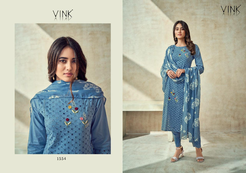 Vink Chikankari Vol 2 Cotton With Schiffli Work Party Wear Kurtis With Pant & Dupatta