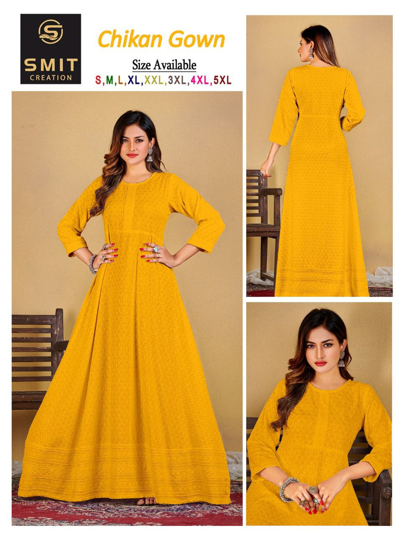 Poonam Designer Chicken Gown Party Wear Gown Style  Kurtis With Sequence Work