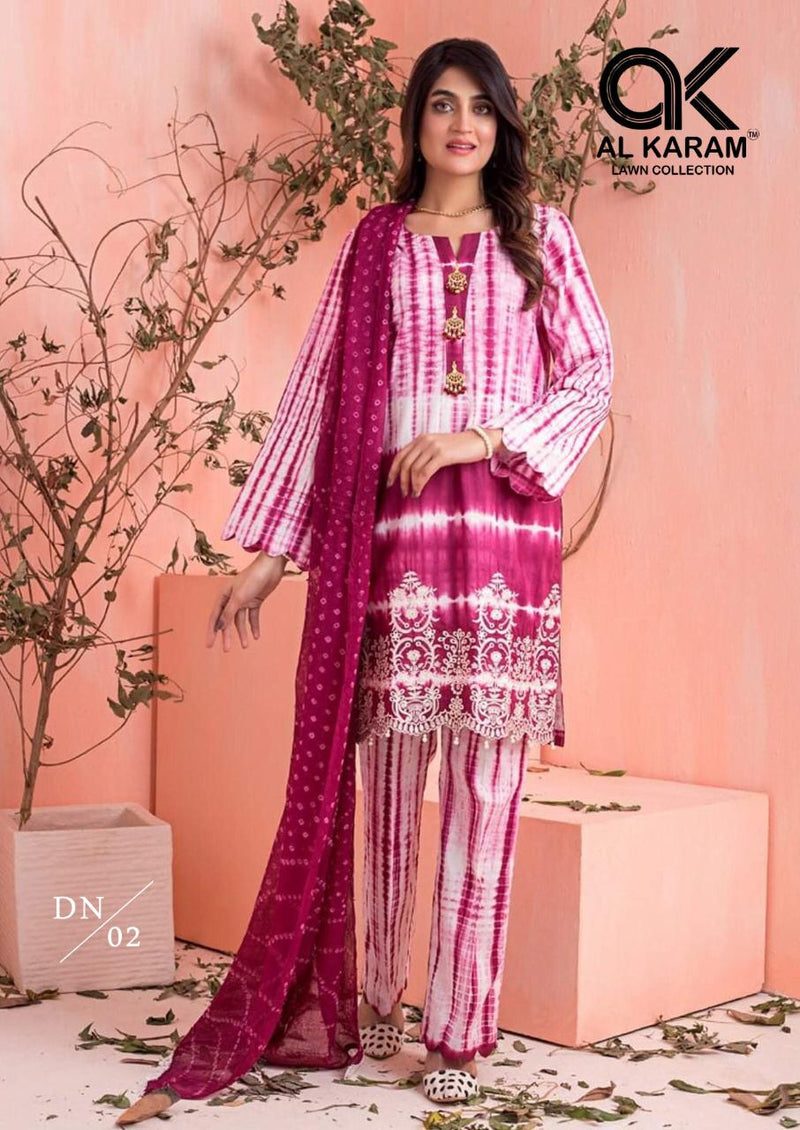 Al Karam Chicken Kari Work Cambric Cotton Pakistani Style Party Wear Salwar Suits