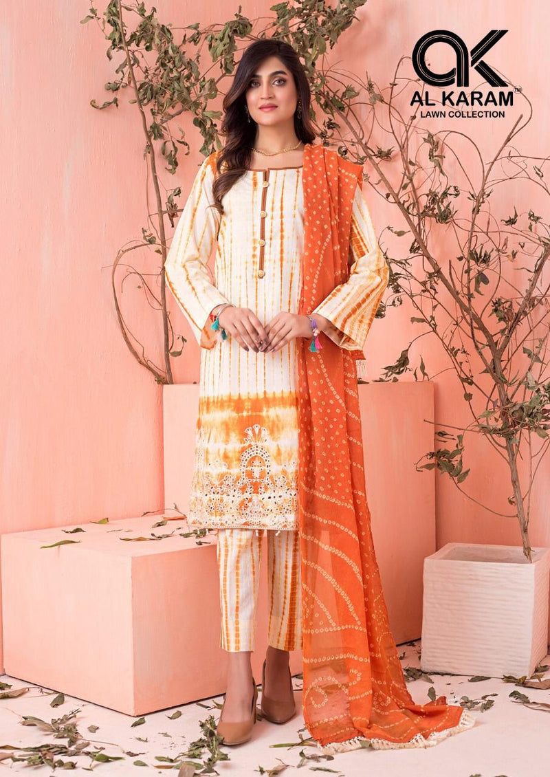 Al Karam Chicken Kari Work Cambric Cotton Pakistani Style Party Wear Salwar Suits