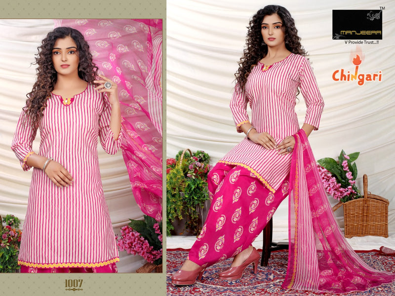 Manjeera Fashion Chingari Cotton Printed Festive Wear Patiyala Style Ready Made Salwar Kameez
