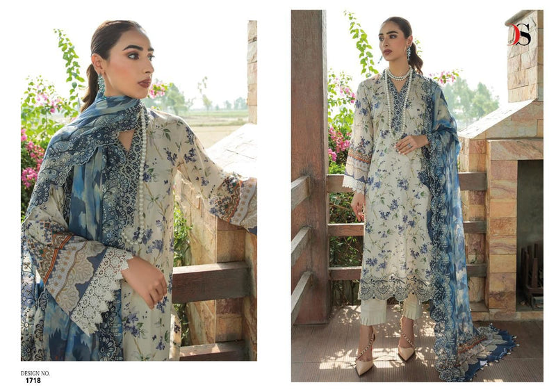 Deepsy Suit Chunari Lawn Cotton With Heavy Embroidery Work Stylish Designer Pakistani Salwar Kameez