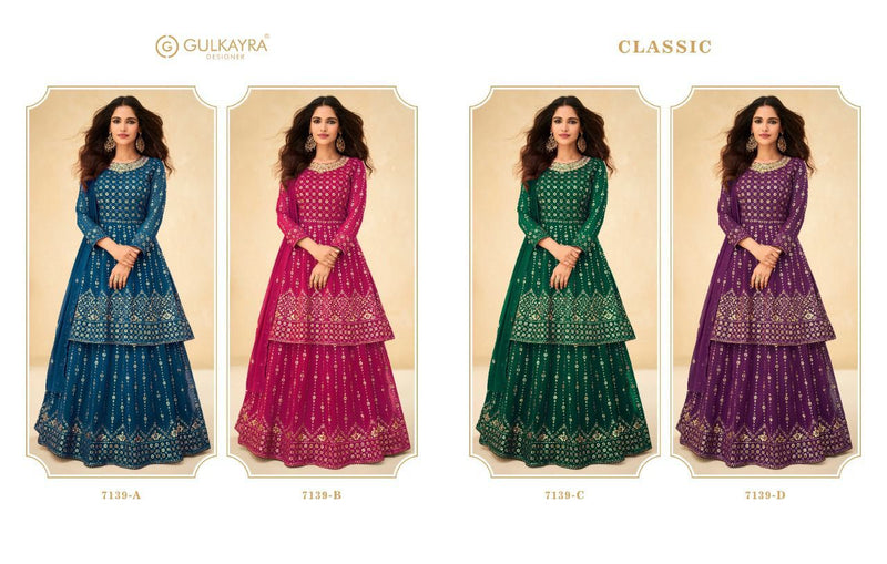 Gulkayra Designer Classic Georgette Designer Wedding Wear Kurtis With Skirt