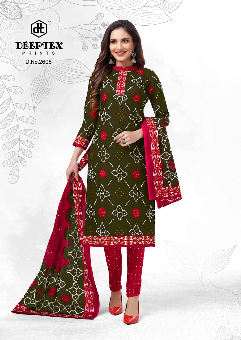 Deeptex Print Classic Chunaris Vol 26 Cotton Bandhani Print Salwar Suits With Churidar Style
