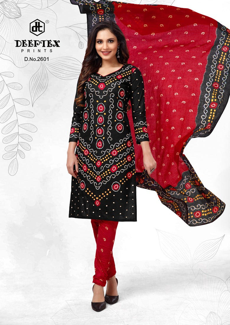 Deeptex Print Classic Chunaris Vol 26 Cotton Bandhani Print Salwar Suits With Churidar Style