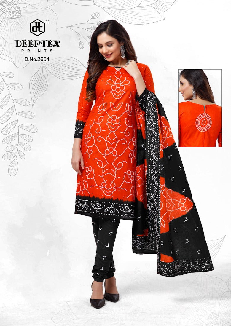 Deeptex Print Classic Chunaris Vol 26 Cotton Bandhani Print Salwar Suits With Churidar Style