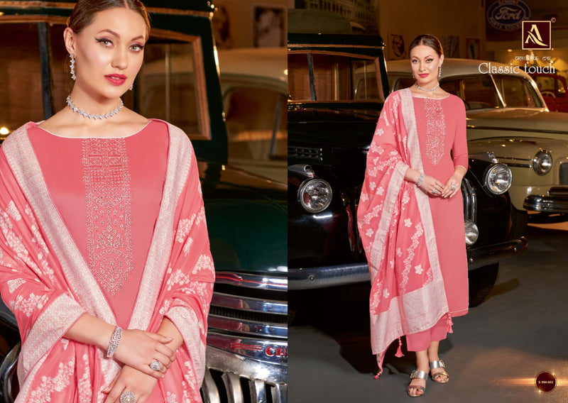 Alok Suits Classic Touch Jam Cotton With Lucknowi Thread Work Festive Wear Salwar Suits