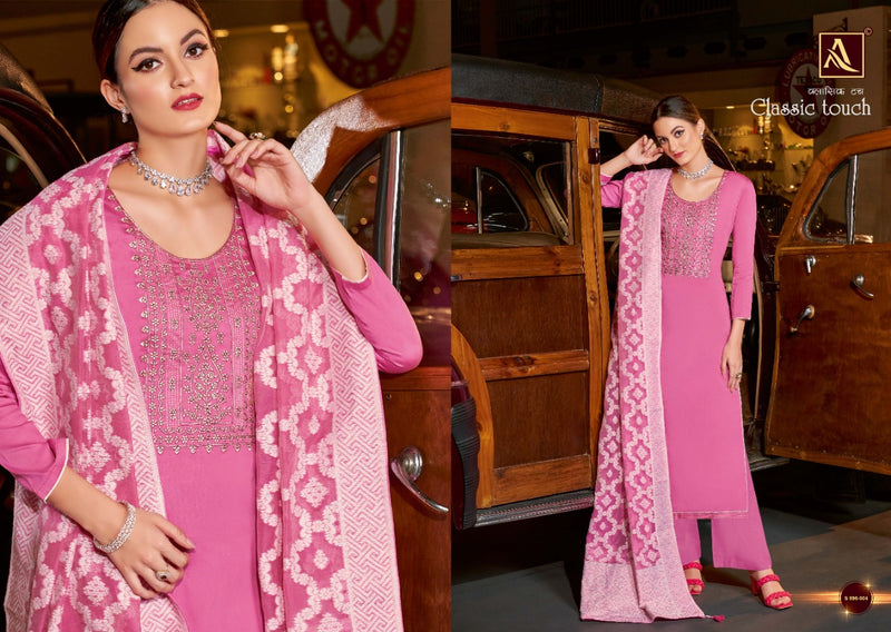 Alok Suits Classic Touch Jam Cotton With Lucknowi Thread Work Festive Wear Salwar Suits