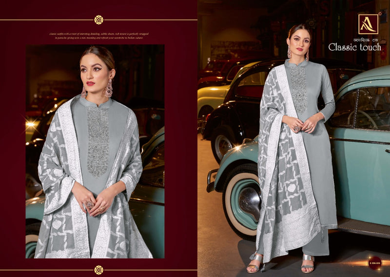 Alok Suits Classic Touch Jam Cotton With Lucknowi Thread Work Festive Wear Salwar Suits