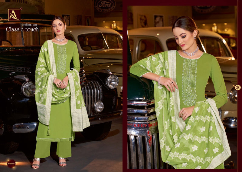 Alok Suits Classic Touch Jam Cotton With Lucknowi Thread Work Festive Wear Salwar Suits