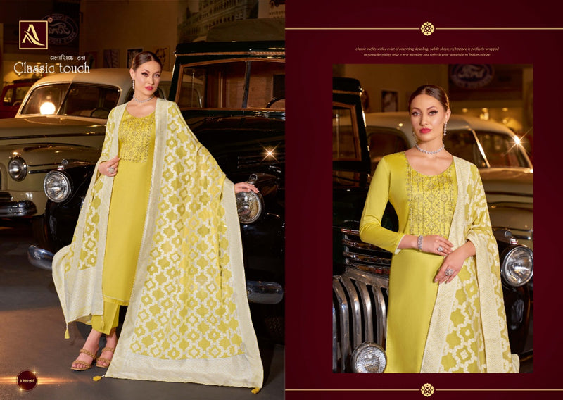 Alok Suits Classic Touch Jam Cotton With Lucknowi Thread Work Festive Wear Salwar Suits