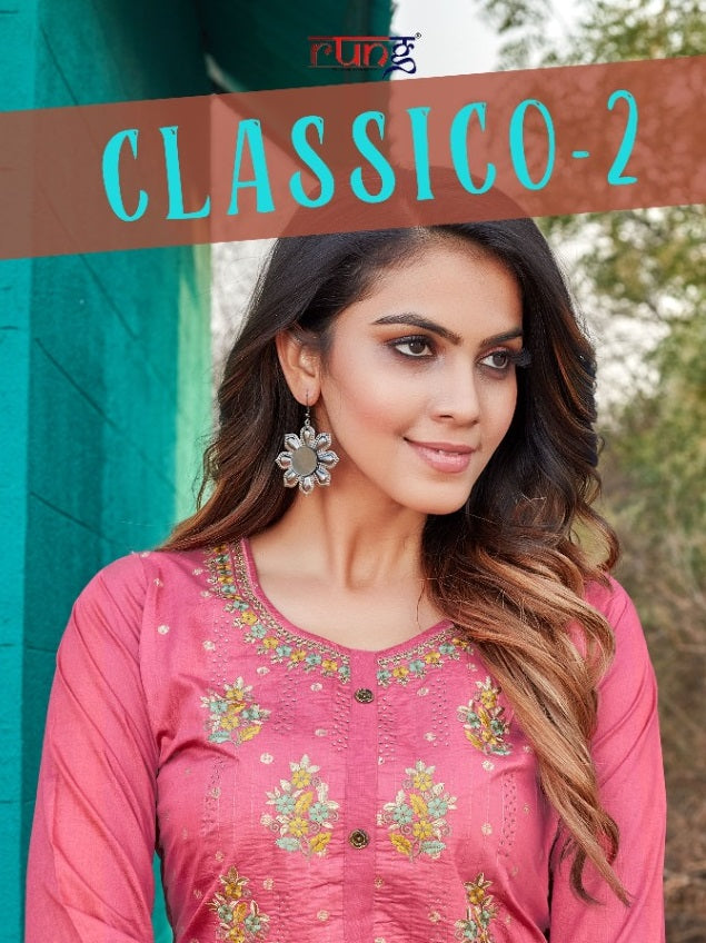 Rung Classico Vol 2 Modal Silk Designer Fancy Festive Wear Kurtis