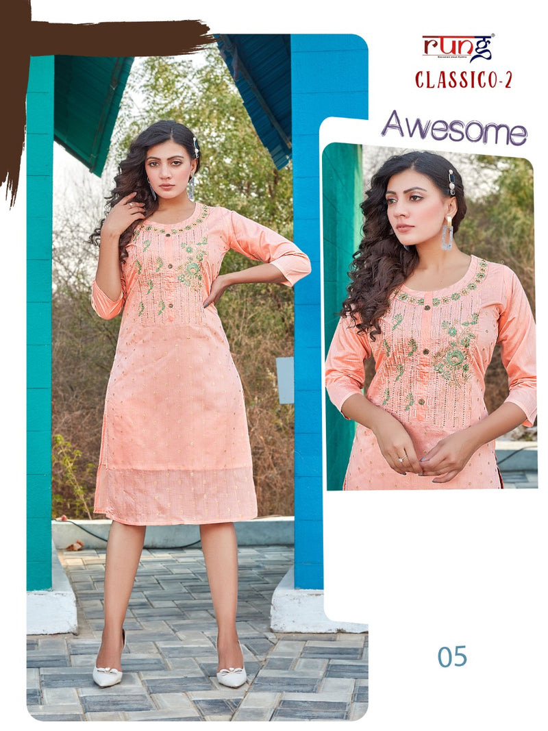 Rung Classico Vol 2 Modal Silk Designer Fancy Festive Wear Kurtis