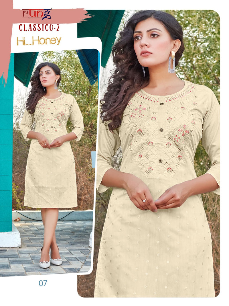 Rung Classico Vol 2 Modal Silk Designer Fancy Festive Wear Kurtis