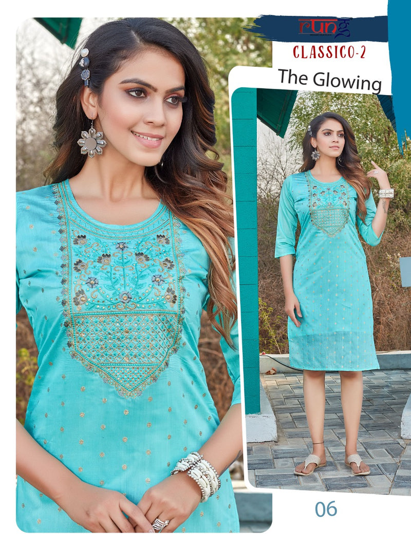 Rung Classico Vol 2 Modal Silk Designer Fancy Festive Wear Kurtis