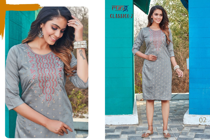 Rung Classico Vol 2 Modal Silk Designer Fancy Festive Wear Kurtis