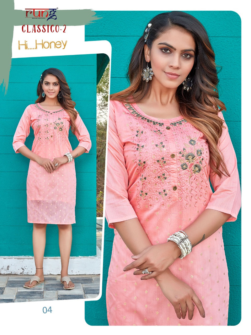 Rung Classico Vol 2 Modal Silk Designer Fancy Festive Wear Kurtis