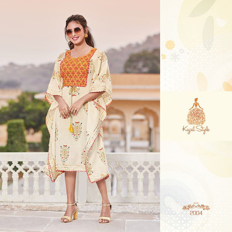 Kajal Style Cocktail Vol 2  Cotton Stylish Kaftan With Fancy Embroidery Work