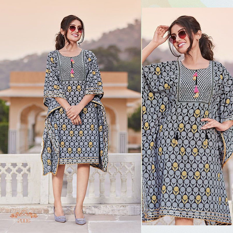 Kajal Style Cocktail Vol 2  Cotton Stylish Kaftan With Fancy Embroidery Work