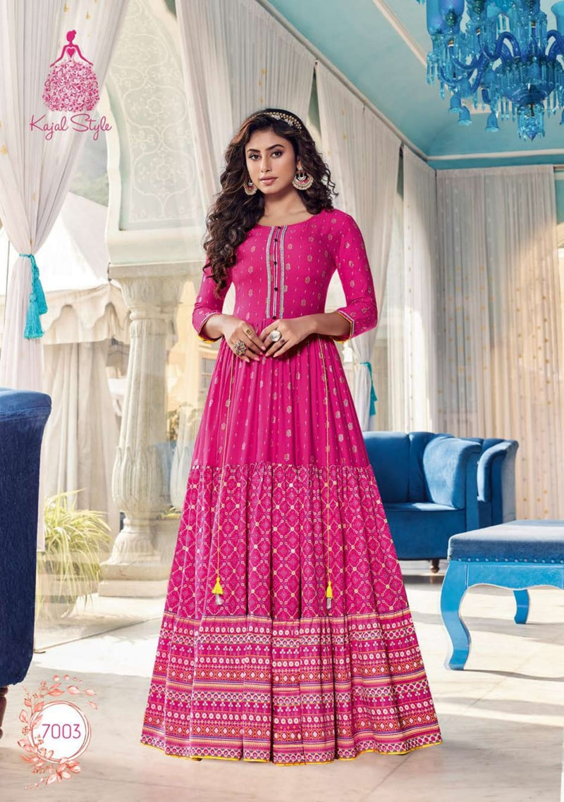 Cotton Embroidered Long Anarkali Indian Gown - Koti Style Gown – Gunj  Fashion