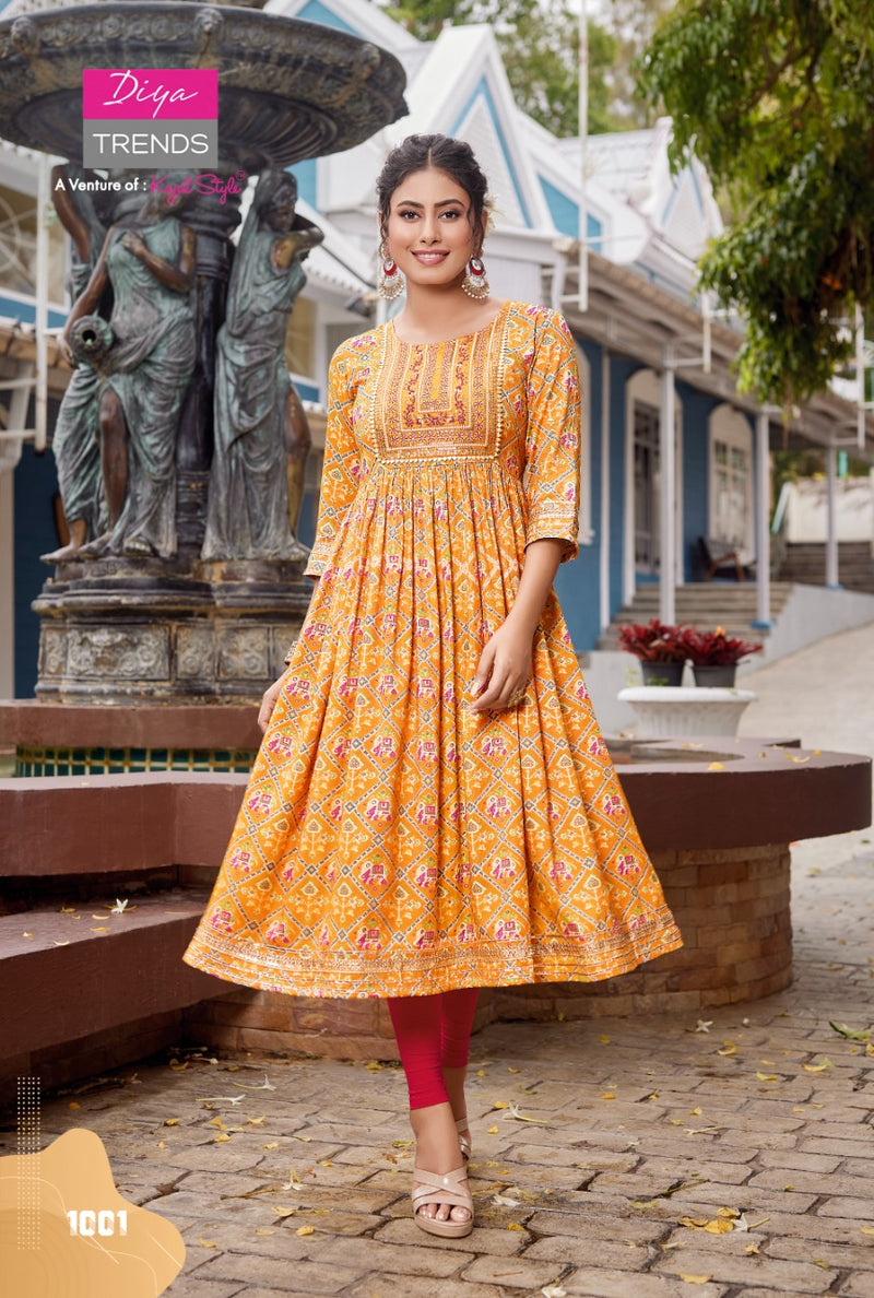 Diya Trends Colour Flair Vol 1 Rayon With Heavy Embroidery Work Stylish Designer Festive Wear Long Gown