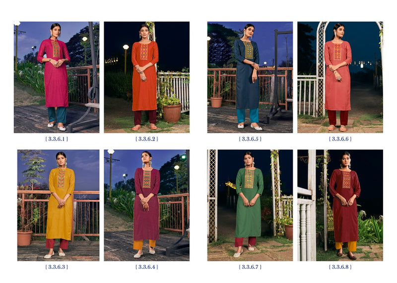 Rangoon Colours Fancy Lining Silk Stylish  Straight Party Wear Kurtis