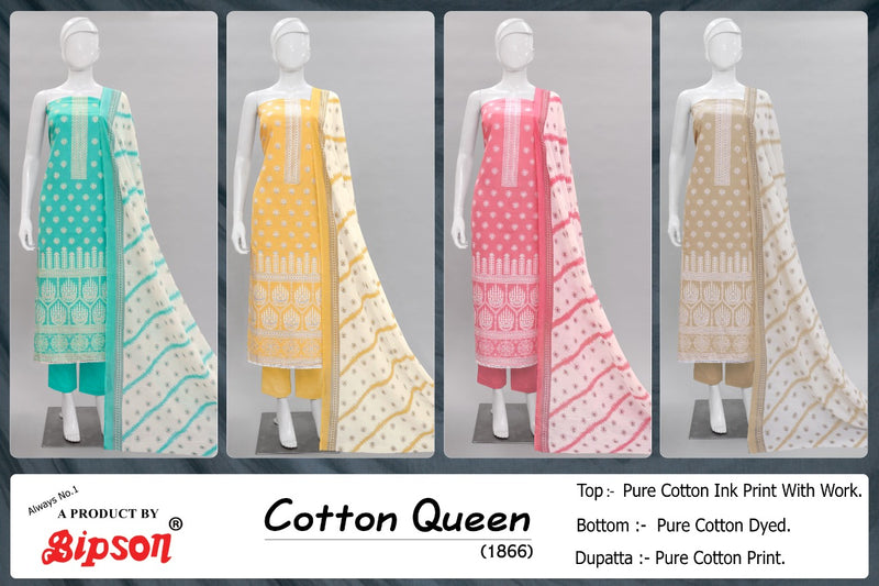 Bipson Fashion Cotton Queen 1866 Pure Cotton Festive Wear Salwar Suits