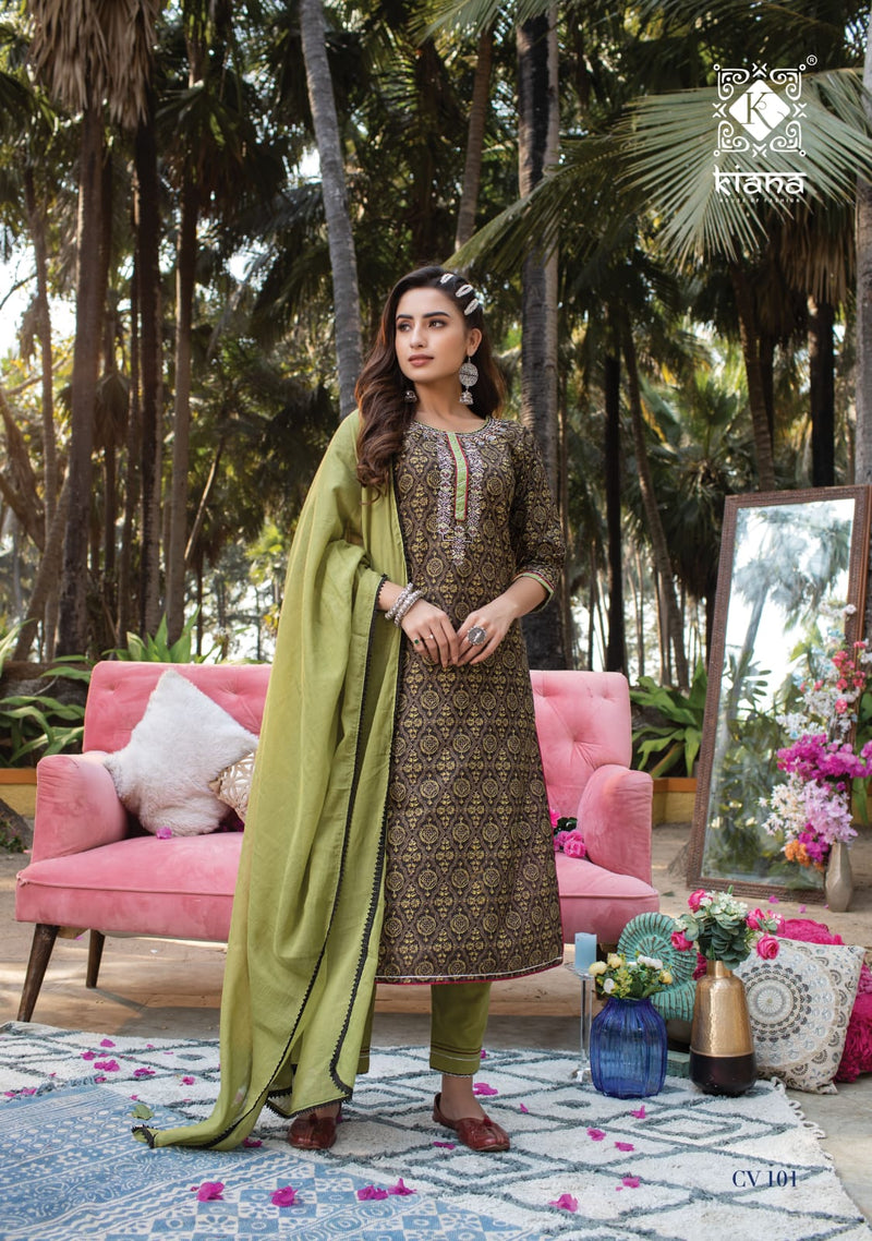Kiana House Of Fashion Cotton Vibe Cotton Printed Party Wear Ready Made Salwar Suits