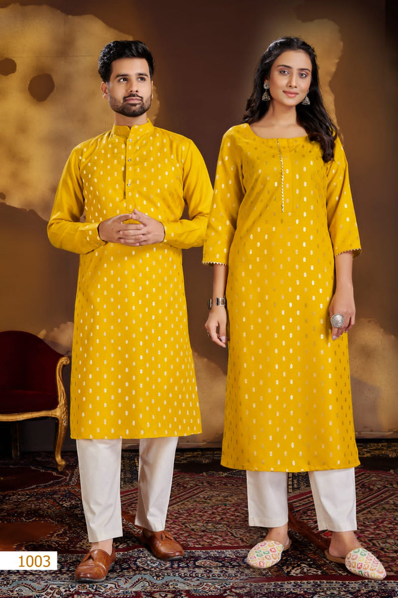 Banwery Fashion Couple Dream Cotton Fancy Combo Set Of Couple Kurtis