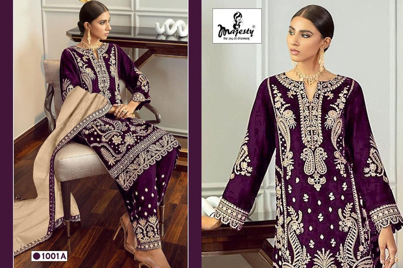 Majesty Crimson Vol 1 Fox Georgette Heavy Designer Pakistani Style Wedding Wear Salwar Kameez