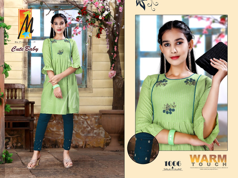 Master Cute Baby Heavy Lurex Fancy Party Wear Kurtis With Pants