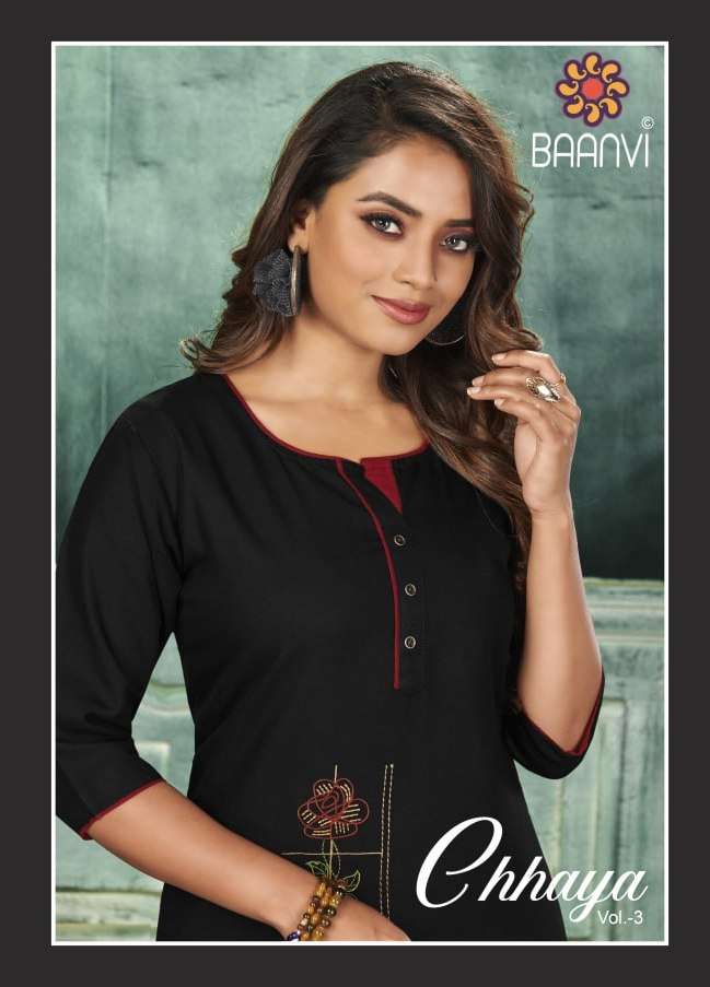 Chhaya Vol 3 Presents By Baanvi Cotton With Handwork Exclusive Designer Regular Wear Kurtis