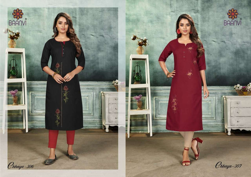 Chhaya Vol 3 Presents By Baanvi Cotton With Handwork Exclusive Designer Regular Wear Kurtis
