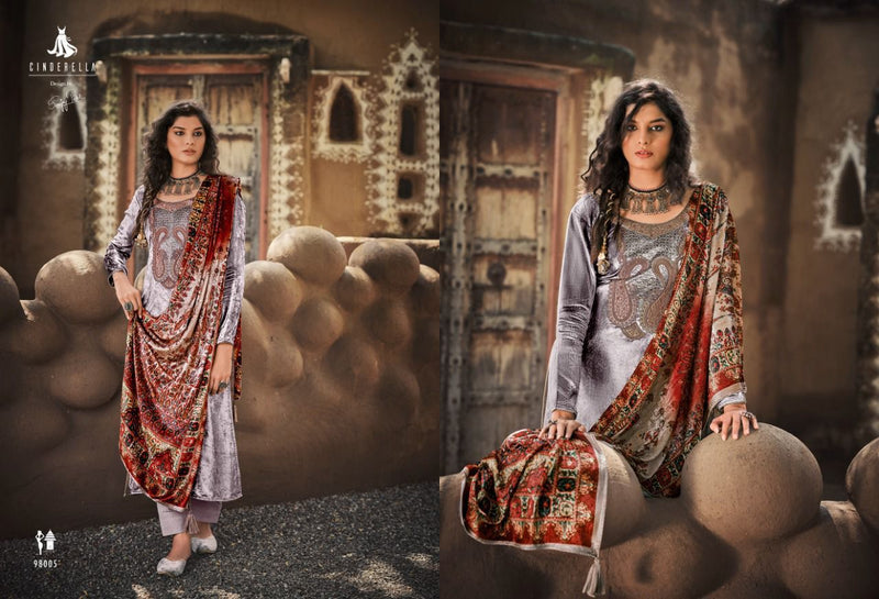 Cindrella Peacock Pure Viscose Velvet Designer Wear Salwar Kameez