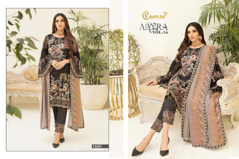 Cosmos Fashion Aarya Vol 16 Fox Georgette And Net With Embroidery Work Pakistani Style Salwar Kameez