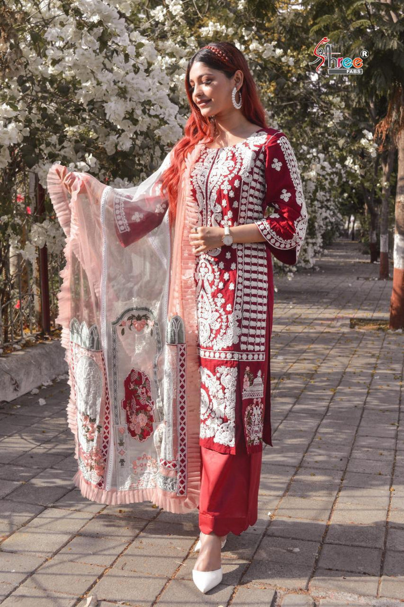Crimson Designer S 330 Pure Lawn Cotton With Exclusive Designer Salwar Kameez Single Collection