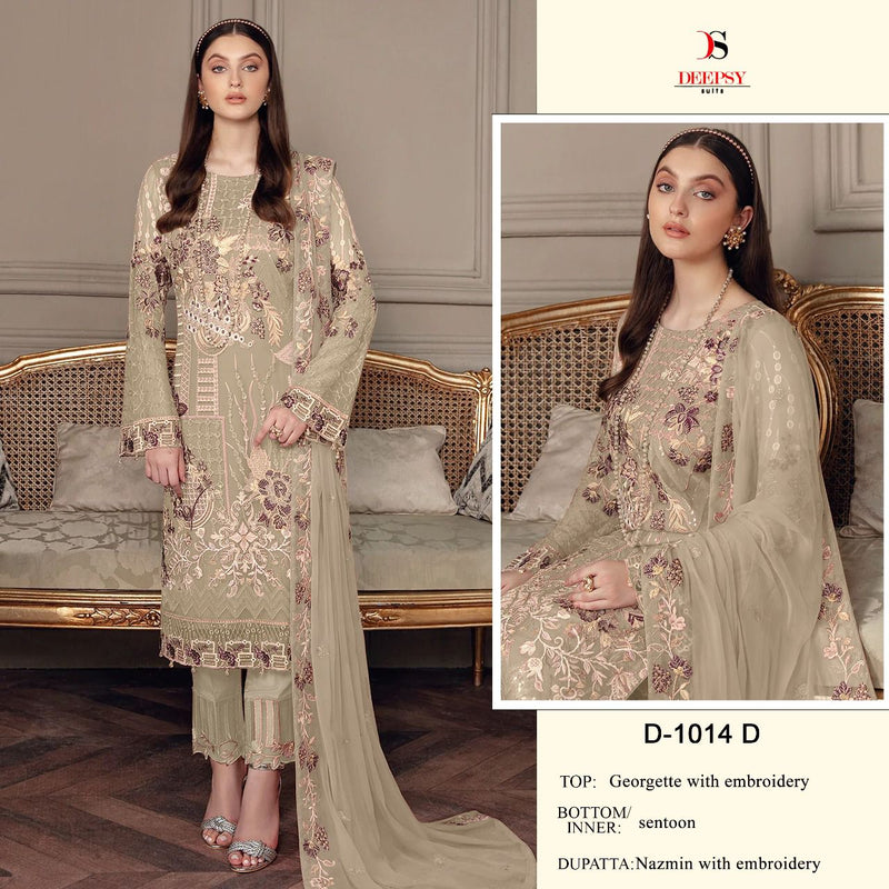 Deepsy Suit Dno 1014 D Georgette With Heavy Beautiful Embroidery Work Stylish Designer Pakistani Salwar Kameez