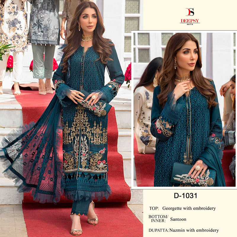 Deepsy Suit Dno C 1031 Georgette With Embroidery  Work Stylish Designer Wedding Wear Salwar Kameez