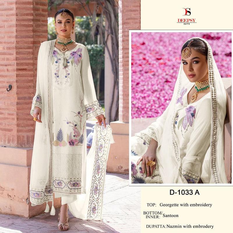 Deepsy Suit D 1033 Georgette With Fancy Heavy Embroidery Work Stylish Designer Pakistani Party Wear Salwar Kameez