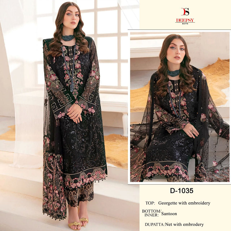 Deepsy Suit Dno 1035 Georgette With Heavy Beautiful Embroidery Work Stylish Designer Pakistani Salwar Kameez
