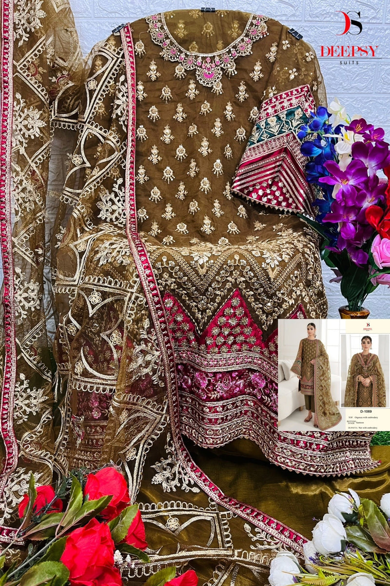 Deepsy Suit Dno 1069 Organza With Beautiful Work Stylish Designer Wedding Look Salwar Kameez