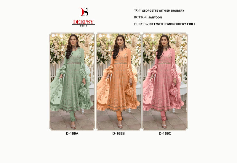 Deepsy Suits D 169 Georgette Party Wear Embroidered Salwar Suits
