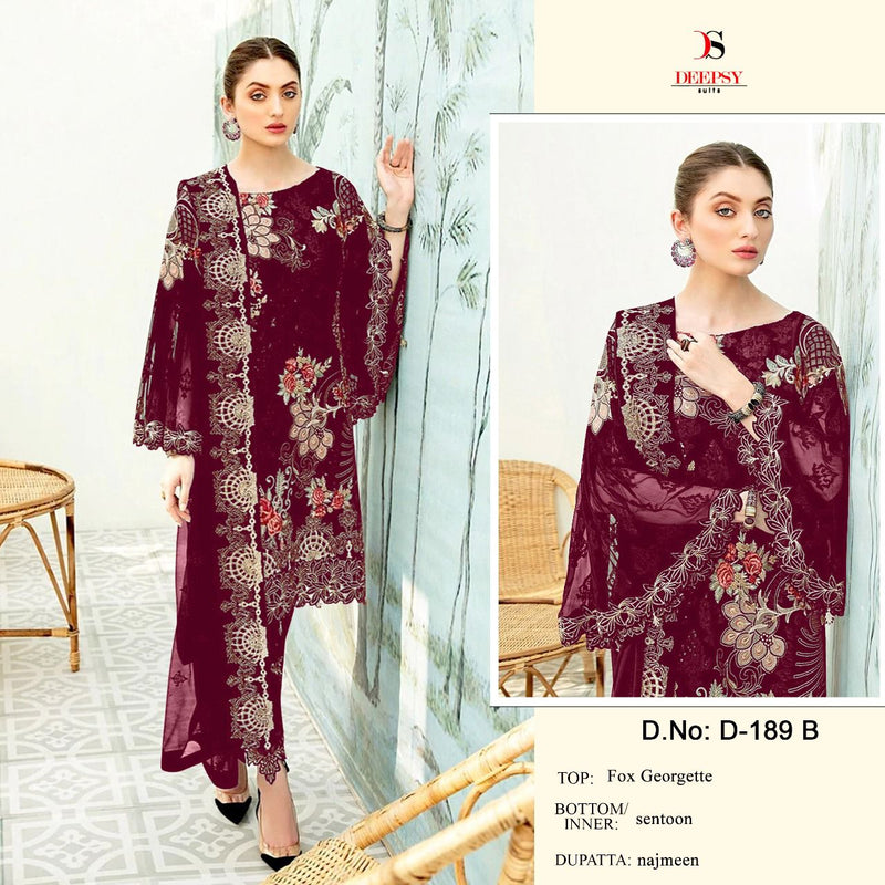 Deepsy Suit Dno D 189 Georgette With Beautiful Embroidery Work Stylish Designer Pakistani Salwar Kameez