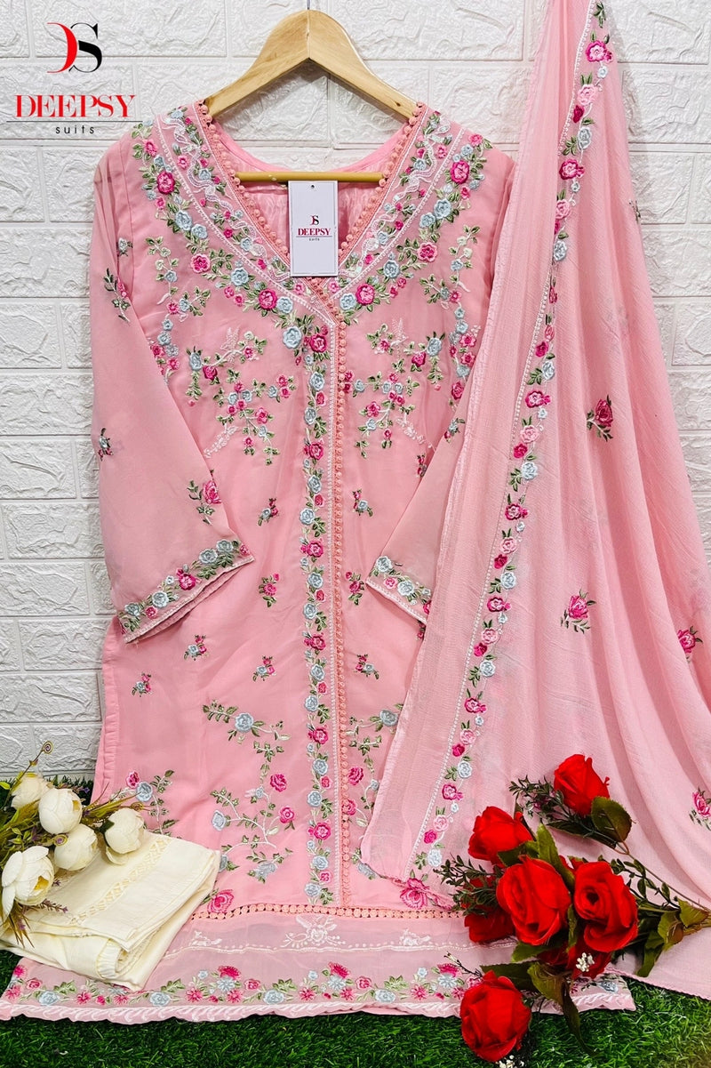 Deepsy Suit Dno 275 Georgette With Embroidery Work stylish Designer Festive Wear Pret Kurti