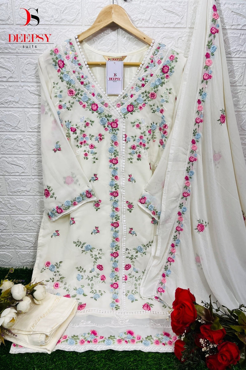 Deepsy Suit Dno 275 Georgette With Embroidery Work stylish Designer Festive Wear Pret Kurti