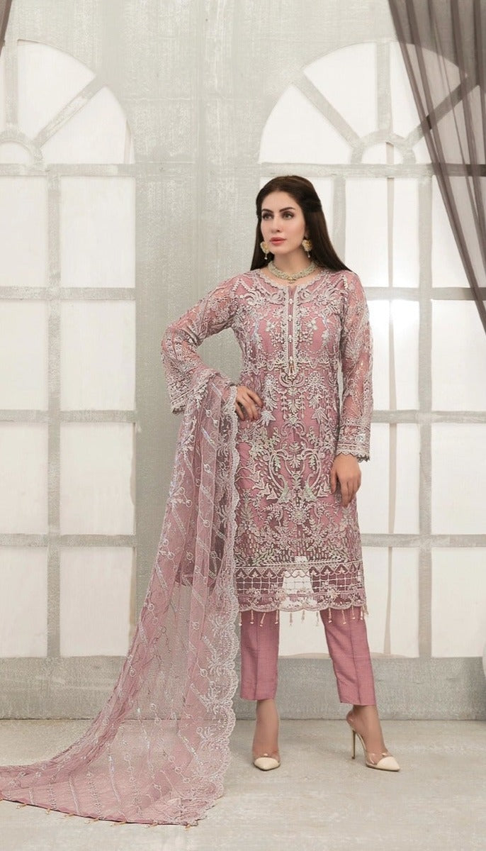 Fepic Rosemeen D 5166 Net With Heavy Embroidery Wedding Wear Salwar Suits