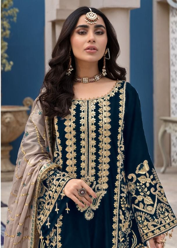 Fepic Rosemeen D 5199 Georgette Embroidered Pakistani Style Party Wear Salwar Suits