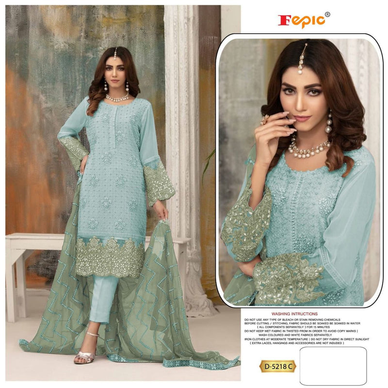 Fepic Suit D 5218 C Georgette With Beautiful Heavy Embroidery Work Stylish Designer Party Wear Salwar Kameez