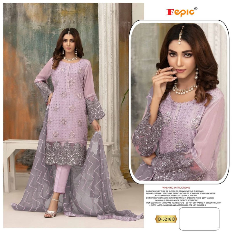 Fepic Suit D 5218 D Georgette With Beautiful Heavy Embroidery Work Stylish Designer Party Wear Salwar Kameez