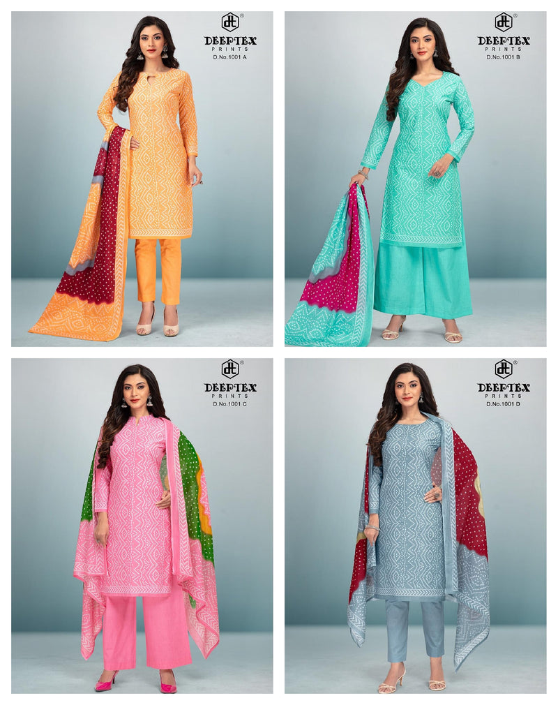Deeptex Prints 4 Colors Vol 1 D No 1001 Cotton Printed Party Wear Salwar Kameez